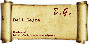 Deli Gejza névjegykártya